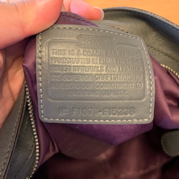 Gray Embellished Coach Shoulder Bag - Picture 7 of 9